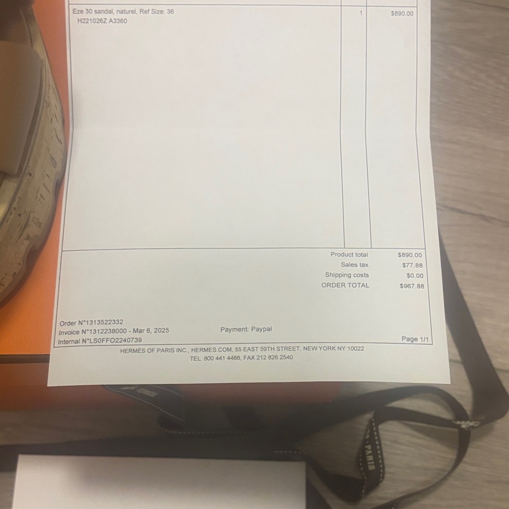 Hermes Eze 30 sandal , natural ,size 36 - Picture 4 of 6